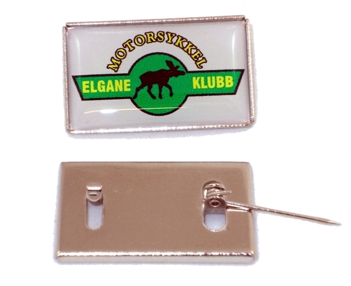 Standard Badge 32x19mm rect and printed dome